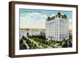 Winnipeg, Manitoba - Fort Garry Hotel, Union Depot Exterior-Lantern Press-Framed Art Print