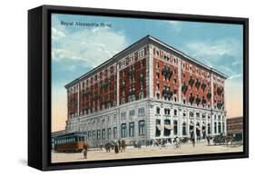 Winnipeg, Manitoba - Royal Alexandria Hotel Exterior-Lantern Press-Framed Stretched Canvas