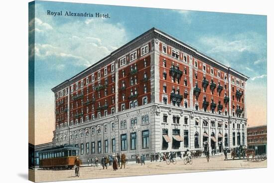 Winnipeg, Manitoba - Royal Alexandria Hotel Exterior-Lantern Press-Stretched Canvas