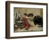 Winnowing Wheat-Gustave Courbet-Framed Art Print