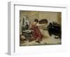 Winnowing Wheat-Gustave Courbet-Framed Art Print