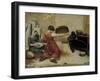 Winnowing Wheat-Gustave Courbet-Framed Art Print