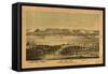 Winona, Minnesota - Panoramic Map-Lantern Press-Framed Stretched Canvas