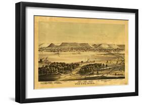 Winona, Minnesota - Panoramic Map-Lantern Press-Framed Art Print