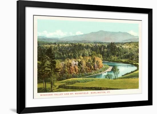 Winooski Valley and Mt. Mansfield, Burlington, Vermont-null-Framed Premium Giclee Print