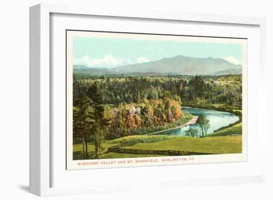 Winooski Valley and Mt. Mansfield, Burlington, Vermont-null-Framed Art Print