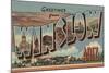 Winslow, Arizona - Large Letter Scenes-Lantern Press-Mounted Art Print