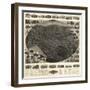 Winsted, Connecticut - Panoramic Map-Lantern Press-Framed Art Print