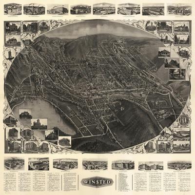 'Winsted, Connecticut - Panoramic Map' Prints - Lantern Press