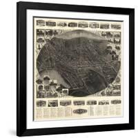 Winsted, Connecticut - Panoramic Map-Lantern Press-Framed Art Print