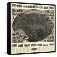 Winsted, Connecticut - Panoramic Map-Lantern Press-Framed Stretched Canvas