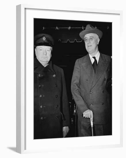 Winston Churchill and Franklin D Roosevelt-null-Framed Photographic Print