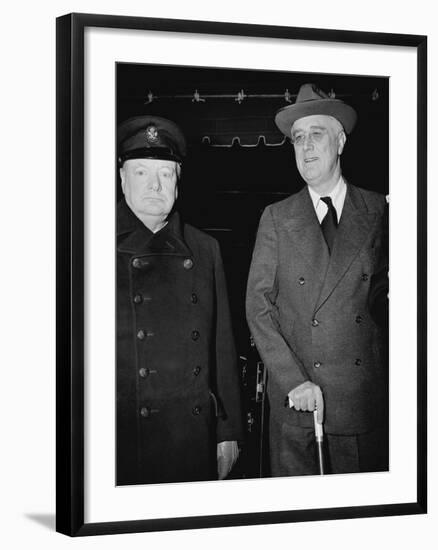 Winston Churchill and Franklin D Roosevelt-null-Framed Photographic Print