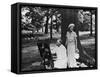 Winston Churchill and His Wife Relaxing Outdoors at their Home Chartwell-null-Framed Stretched Canvas