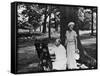 Winston Churchill and His Wife Relaxing Outdoors at their Home Chartwell-null-Framed Stretched Canvas