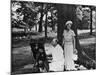 Winston Churchill and His Wife Relaxing Outdoors at their Home Chartwell-null-Mounted Photographic Print