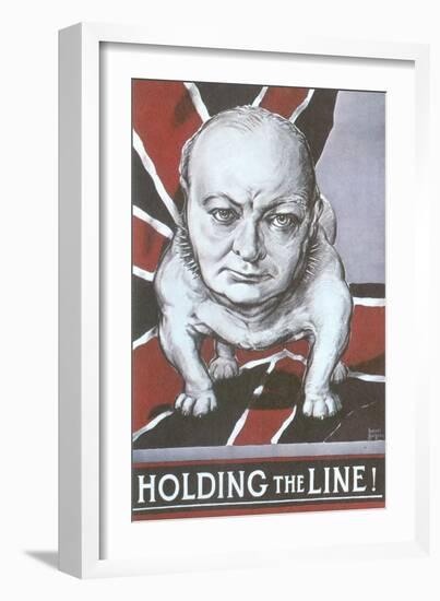 Winston Churchill as Bulldog, Holding the Line-null-Framed Art Print