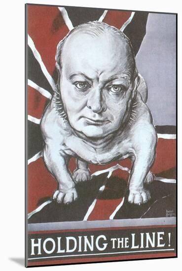 Winston Churchill as Bulldog, Holding the Line-null-Mounted Art Print