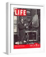 Winston Churchill at a Painting Easel, January 7, 1946-Hans Wild-Framed Photographic Print