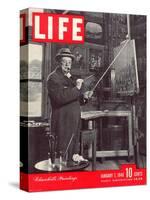Winston Churchill at a Painting Easel, January 7, 1946-Hans Wild-Stretched Canvas