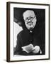 Winston Churchill British Prime Minister in Later Life Reading a Letter-null-Framed Premium Photographic Print