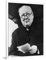 Winston Churchill British Prime Minister in Later Life Reading a Letter-null-Framed Photographic Print