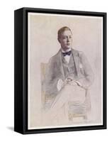 Winston Churchill British Statesman and Author as a Boer War Correspondent-Mortimer Menpes-Framed Stretched Canvas