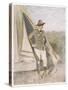 Winston Churchill British Statesman and Author as a Boer War Correspondent-Mortimer Menpes-Stretched Canvas