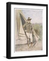 Winston Churchill British Statesman and Author as a Boer War Correspondent-Mortimer Menpes-Framed Art Print