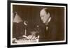 Winston Churchill British Statesman and Author Reading Correspondence at His Desk in 1933-null-Framed Art Print