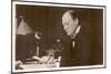 Winston Churchill British Statesman and Author Reading Correspondence at His Desk in 1933-null-Mounted Premium Giclee Print