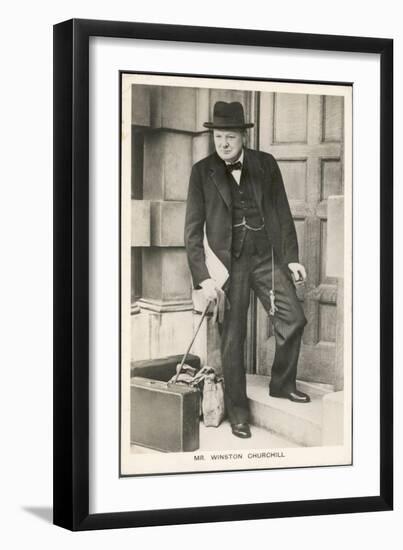 Winston Churchill British Statesman and Author Stands in a Doorway in 1940-null-Framed Photographic Print