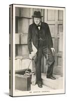 Winston Churchill British Statesman and Author Stands in a Doorway in 1940-null-Stretched Canvas