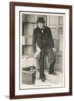 Winston Churchill British Statesman and Author Stands in a Doorway in 1940-null-Framed Photographic Print