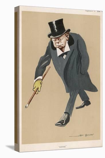 Winston Churchill British Statsman and Author-Bert Thomas-Stretched Canvas