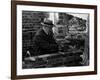 Winston Churchill Building a Brick Doll House for His Youngest Daughter-null-Framed Photographic Print