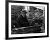 Winston Churchill Building a Brick Doll House for His Youngest Daughter-null-Framed Photographic Print