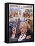 Winston Churchill Commemorative Portrait with Scenes from His Life-null-Framed Stretched Canvas