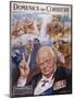 Winston Churchill Commemorative Portrait with Scenes from His Life-null-Mounted Art Print