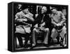 Winston Churchill, Franklin D. Roosevelt and Josef Stalin, Yalta Conference, February 1945-null-Framed Stretched Canvas