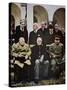 Winston Churchill, Franklin D. Roosevelt and Joseph Stalin at the Yalta Conference in February 1945-null-Stretched Canvas