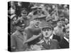 Winston Churchill, General Charles De Gaulle and Anthony Eden Attending Armistice Day Celebrations-null-Stretched Canvas