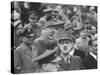 Winston Churchill, General Charles De Gaulle and Anthony Eden Attending Armistice Day Celebrations-null-Stretched Canvas