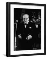 Winston Churchill Giving Speech at Tory Rally During British Election Campaign-null-Framed Photographic Print