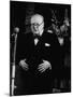 Winston Churchill Giving Speech at Tory Rally During British Election Campaign-null-Mounted Photographic Print