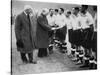 Winston Churchill Greets the England Football Team, Wembley, London, October 1941-null-Stretched Canvas