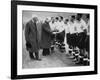 Winston Churchill Greets the England Football Team, Wembley, London, October 1941-null-Framed Giclee Print