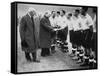 Winston Churchill Greets the England Football Team, Wembley, London, October 1941-null-Framed Stretched Canvas