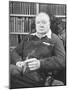 Winston Churchill Holding Cigar, Seated in Study at Chartwell Wearing Zippered Jumpsuit-William Sumits-Mounted Premium Photographic Print