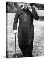 Winston Churchill in His Siren Suit at Chartwell, Kent-null-Stretched Canvas